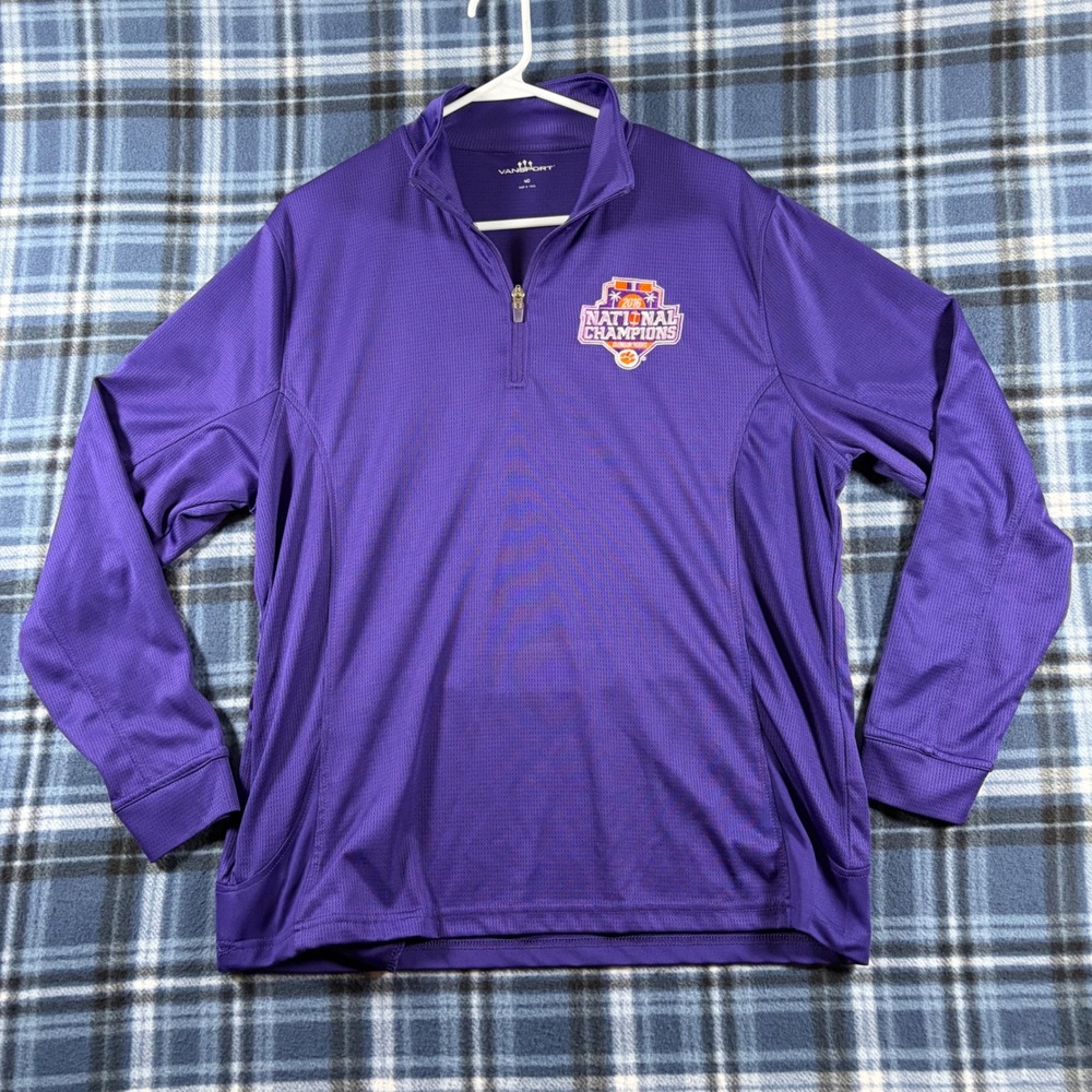 Vansport Clemson Tigers 2016 National Champions 1/4 Zip Pullover Mens Medium